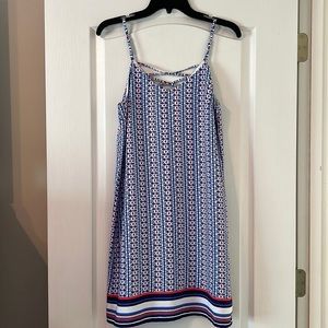 Beautiful Summer Dress  Size Small  EUC  Adjustable Straps  Blue White & Red
